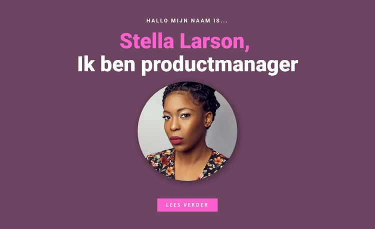 Over productmanager Sjabloon voor één pagina