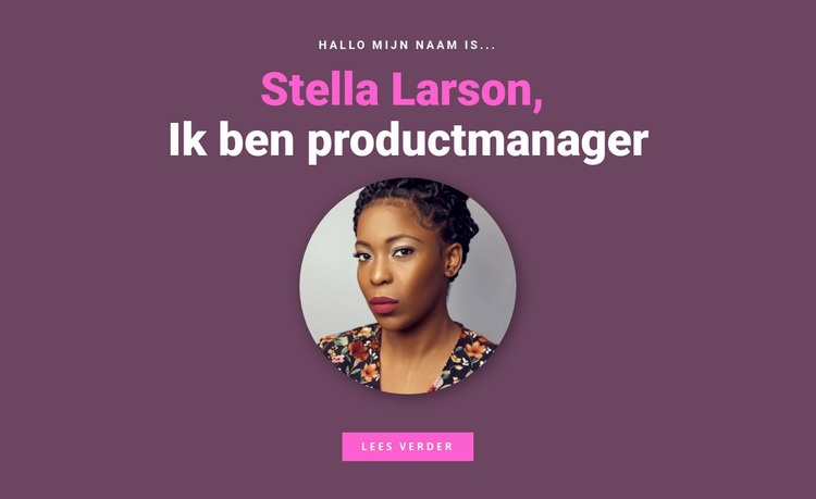 Over productmanager Website sjabloon