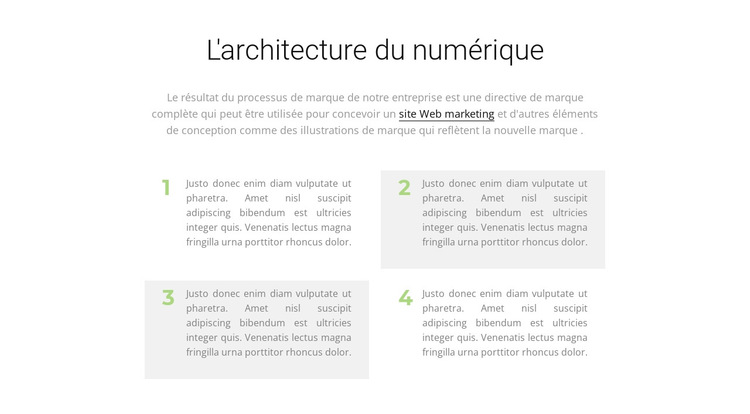 Quatre texte Modèle de site Web