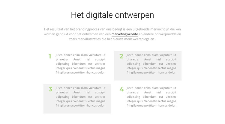 vier tekst Website sjabloon