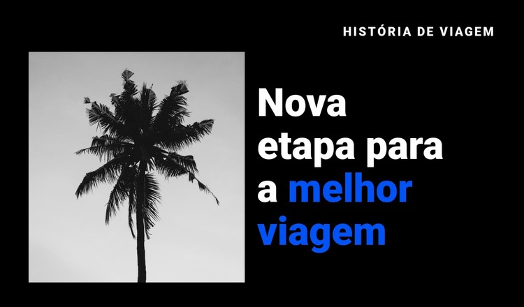 História de viagem Design do site