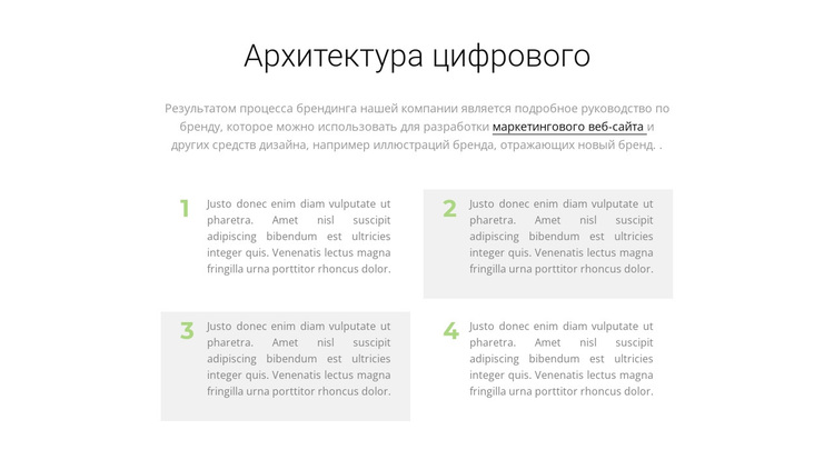 Четыре текста WordPress тема