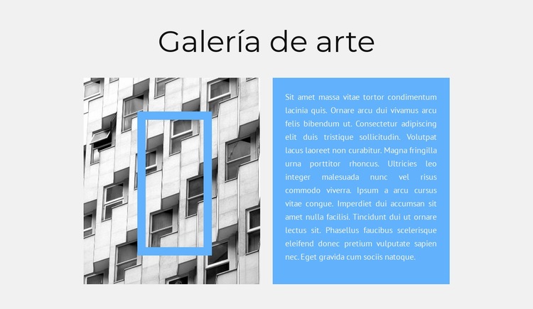 Exposición en una galería privada Creador de sitios web HTML