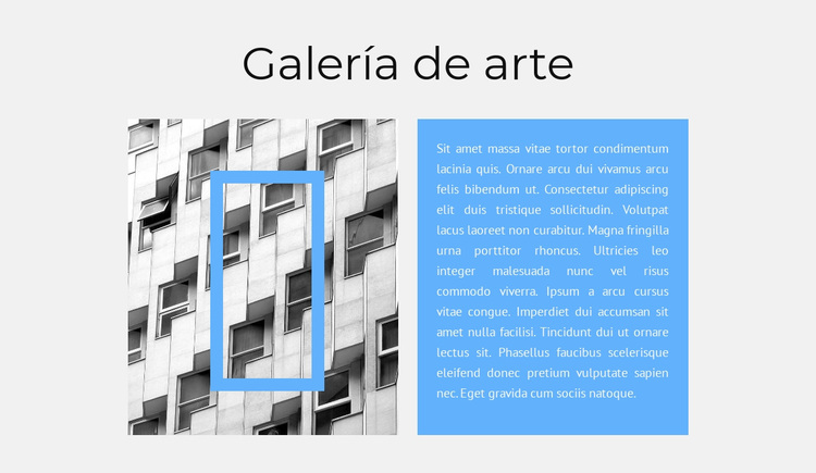 Exposición en una galería privada Tema de WordPress