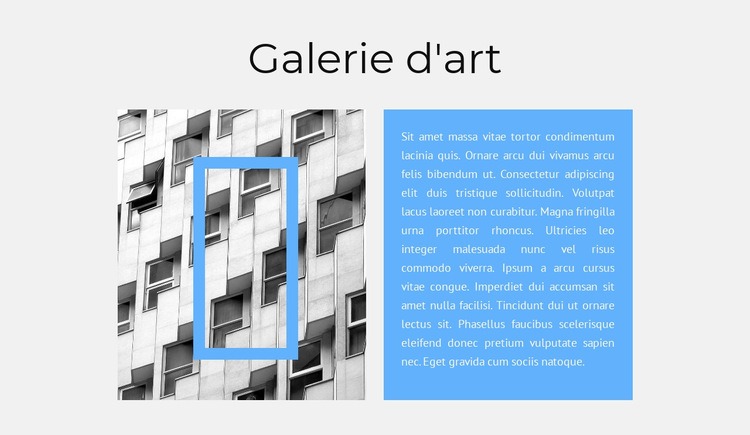 Exposition dans une galerie privée Créateur de site Web HTML