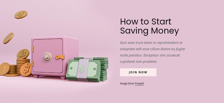 How to start saving money Homepage Design