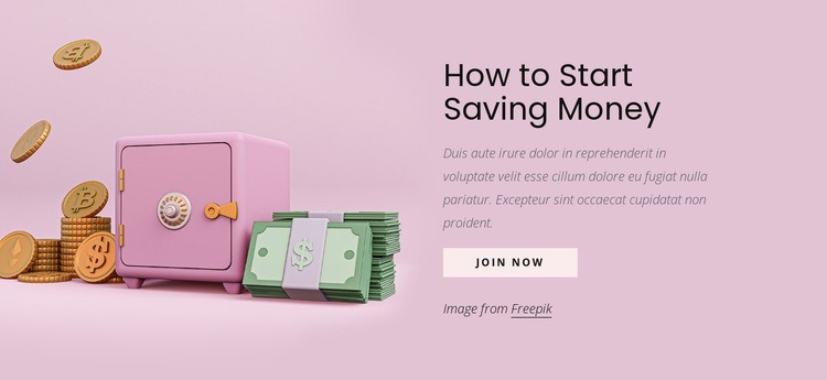 How to start saving money Homepage Design