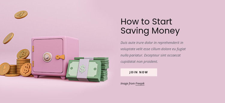How to start saving money HTML Template