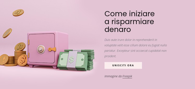 Come iniziare a risparmiare denaro Modello CSS