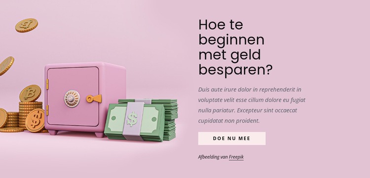 Hoe te beginnen met geld besparen? HTML5-sjabloon