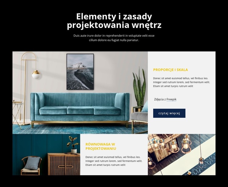 Elementy i zasady aranżacji wnętrz Szablon CSS