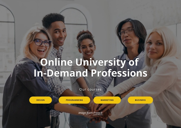 Online universitet Html webbplatsbyggare