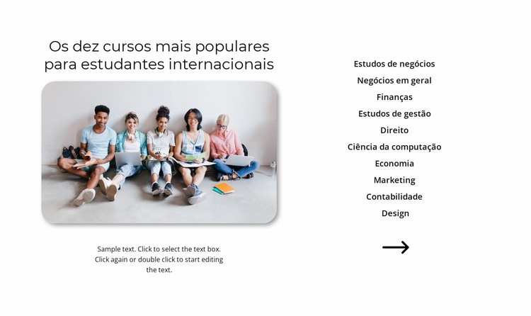 Cursos populares Maquete do site