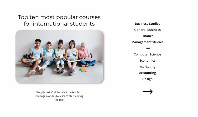 Popular courses Website Mockup
