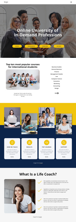 Online University Studies - Simple One Page Template