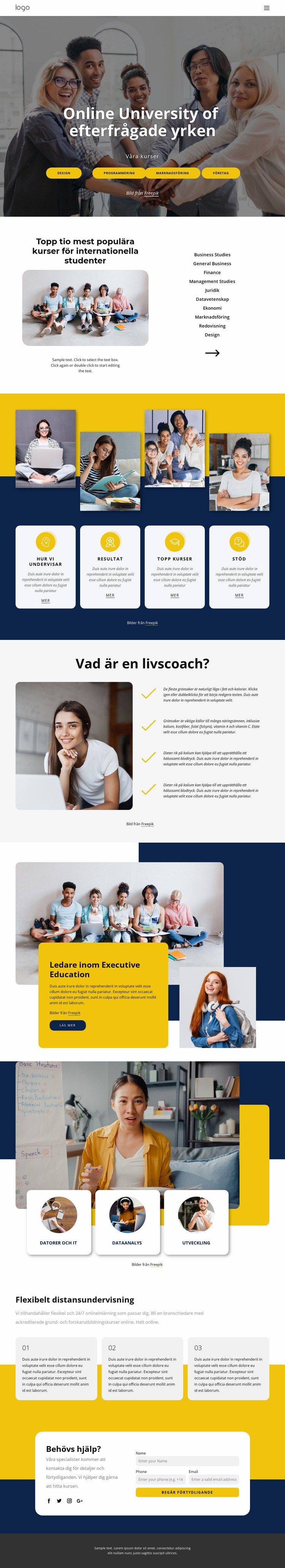 Universitetsstudier online CSS -mall