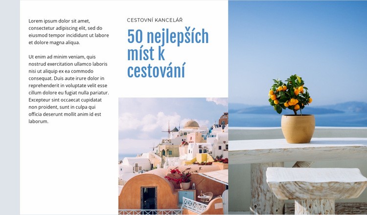 50 nejlepších míst k cestování Šablona CSS