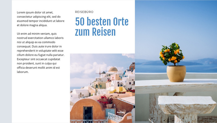 50 besten Orte zum Reisen HTML-Vorlage