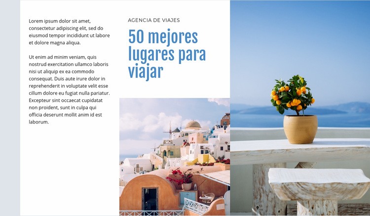 50 mejores lugares para viajar Plantillas de creación de sitios web