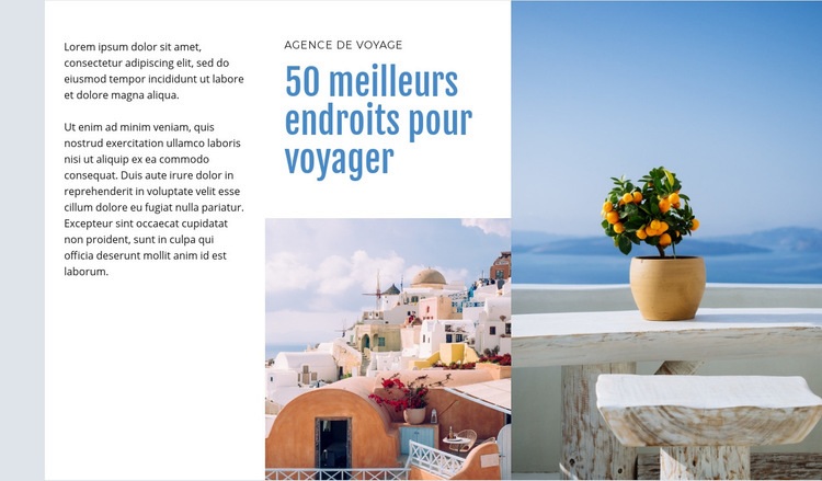 50 meilleurs endroits pour voyager Modèles de constructeur de sites Web