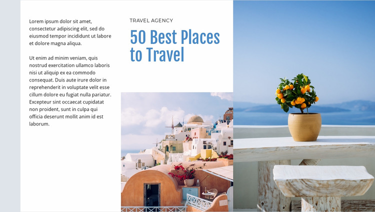 50 Best places to travel Html Website Builder