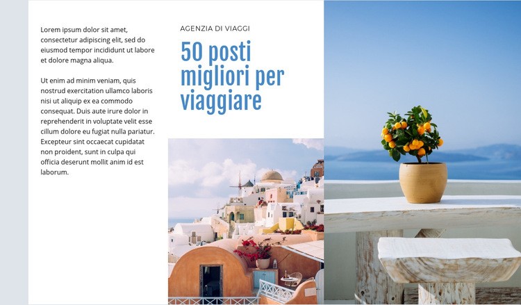 50 posti migliori per viaggiare Modelli di Website Builder