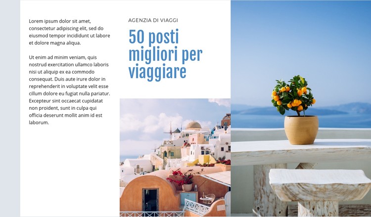 50 posti migliori per viaggiare Modello CSS