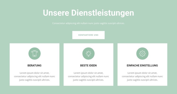 Komfortable Dienstleistungen Landing Page