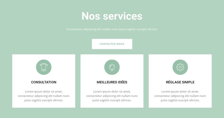 Des services pratiques Modèle