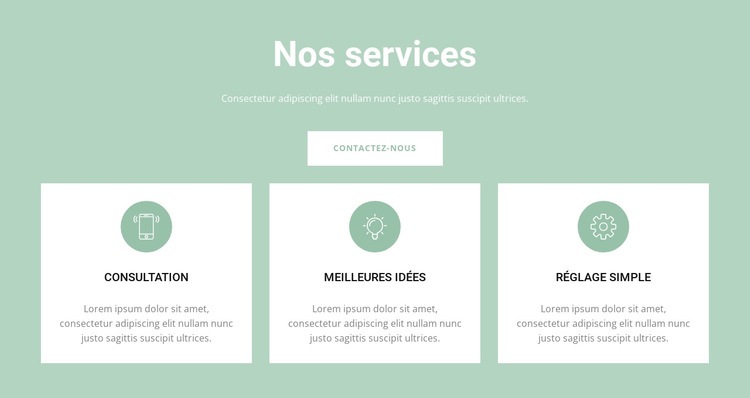 Des services pratiques Modèle d'une page