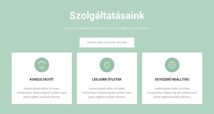 Kényelmes szolgáltatások Sablon