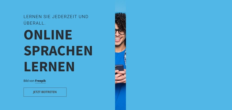 Sprache lernen online Landing Page