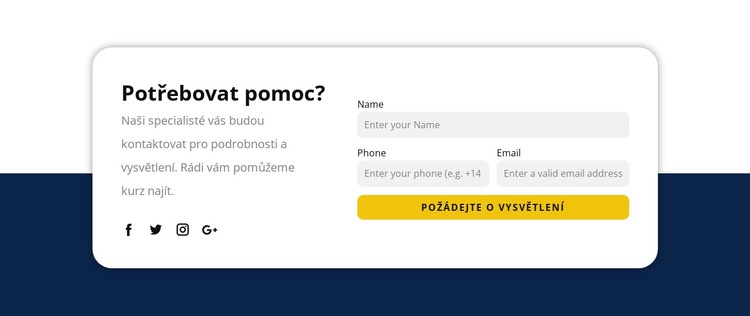 Naši specialisté vás budou kontaktovat Šablona HTML