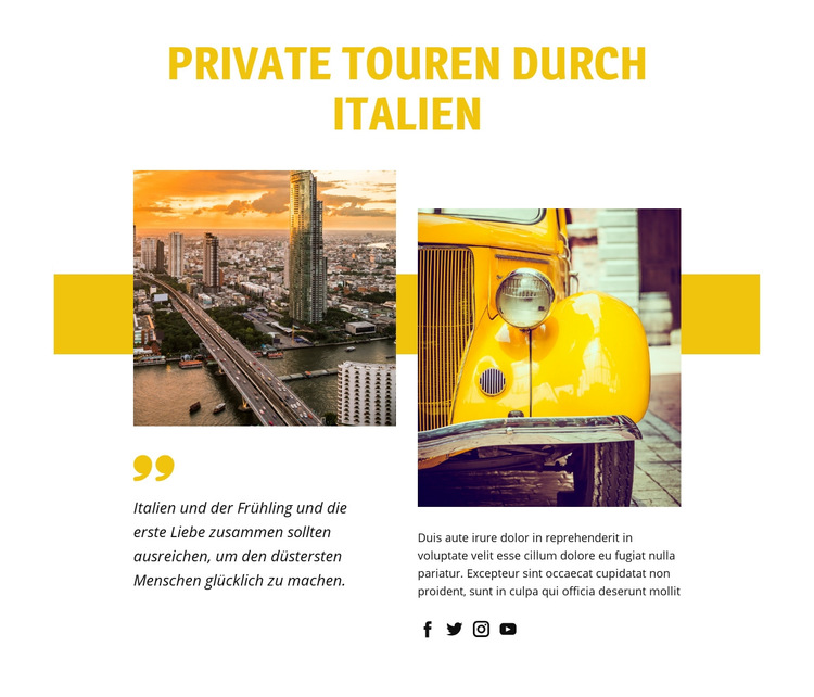 Private Touren durch Italien Website-Vorlage