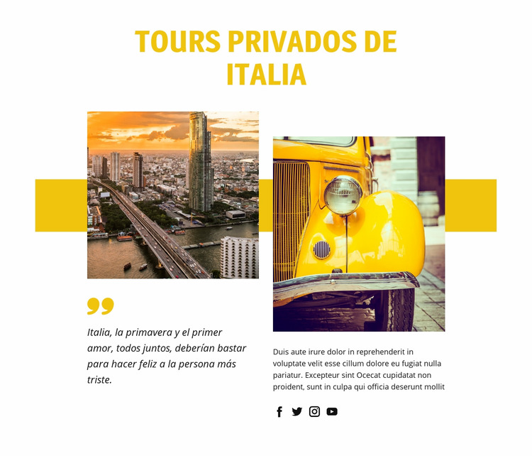 Tours privados de Italia Plantilla Joomla