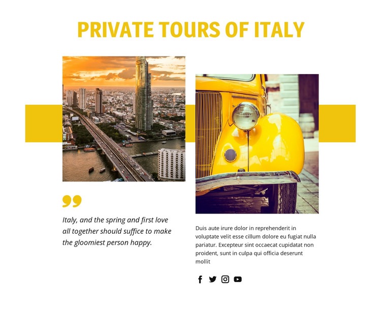 Privata rundturer i Italien Html webbplatsbyggare
