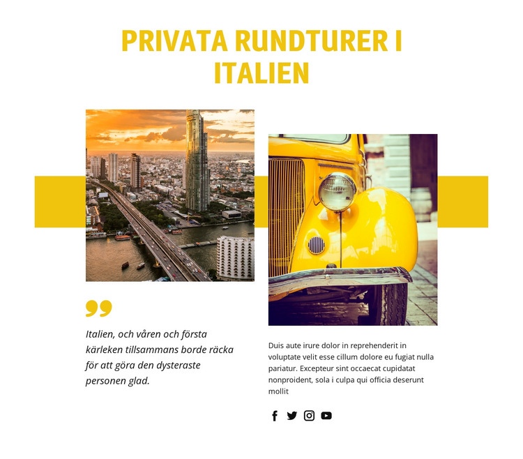 Privata rundturer i Italien HTML-mall