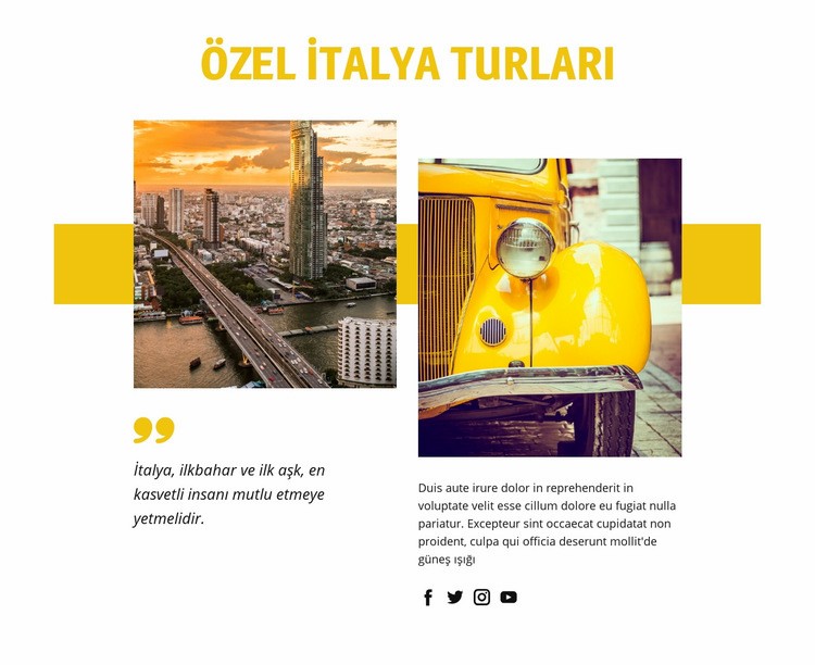 Özel İtalya Turları Html Web Sitesi Oluşturucu