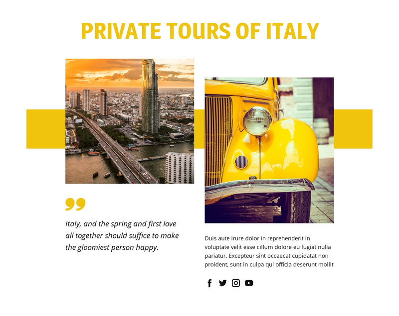 Private Tours of Italy Web Page Design