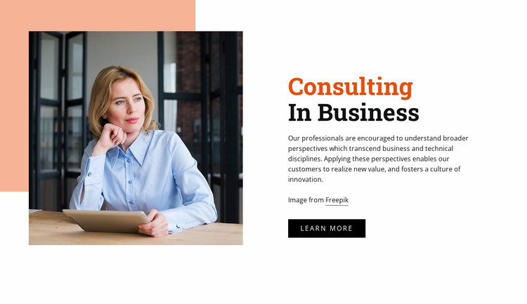 We provide our leadership consulting services  Website Mockup