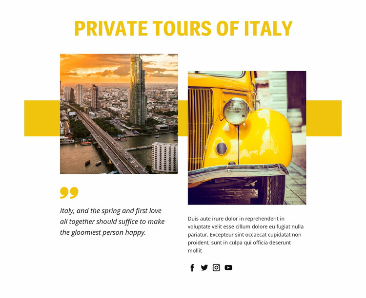 Private Tours of Italy Website Mockup