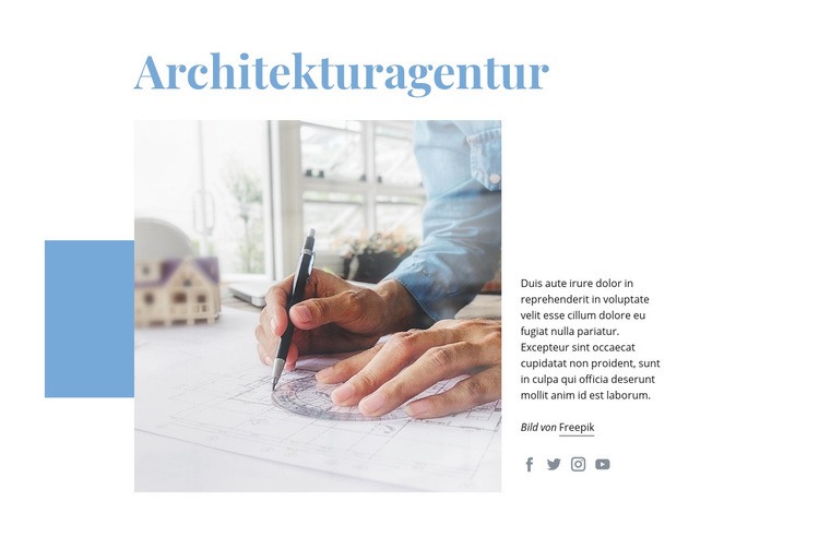 Architekturagentur Eine Seitenvorlage