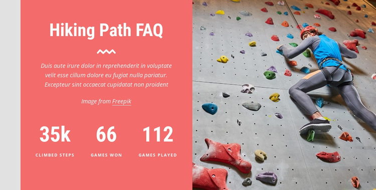 Hiking path faq Joomla Page Builder