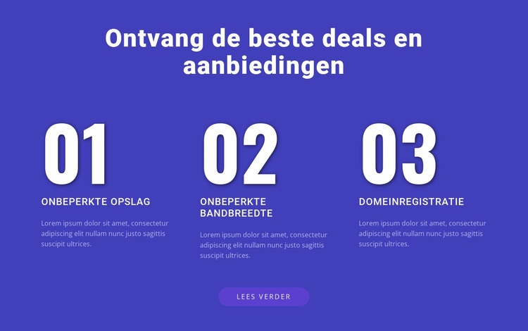 Onze webhosting Sjabloon voor één pagina