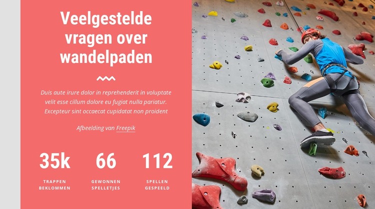 Veelgestelde vragen over wandelpad Website mockup