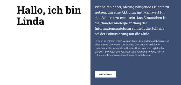 Über Linda Website-Modell