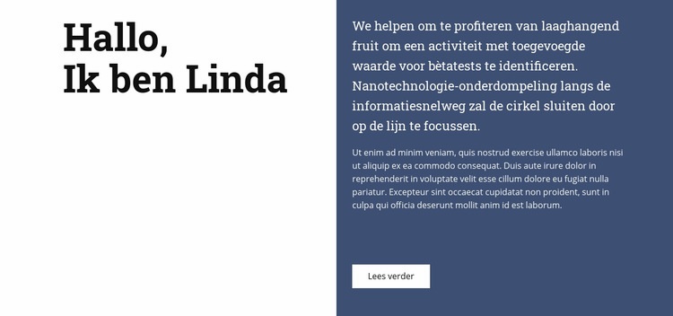 Over Linda HTML-sjabloon