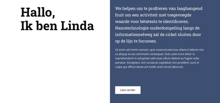 Over Linda HTML5-sjabloon