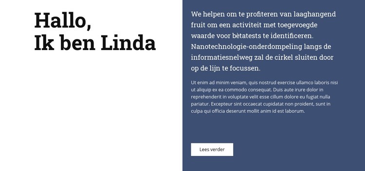 Over Linda Website Builder-sjablonen