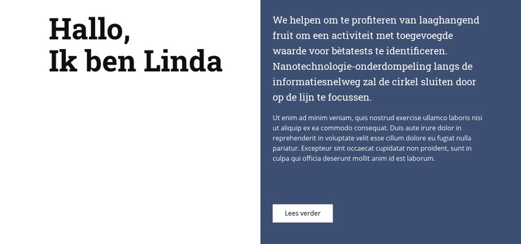 Over Linda Website sjabloon